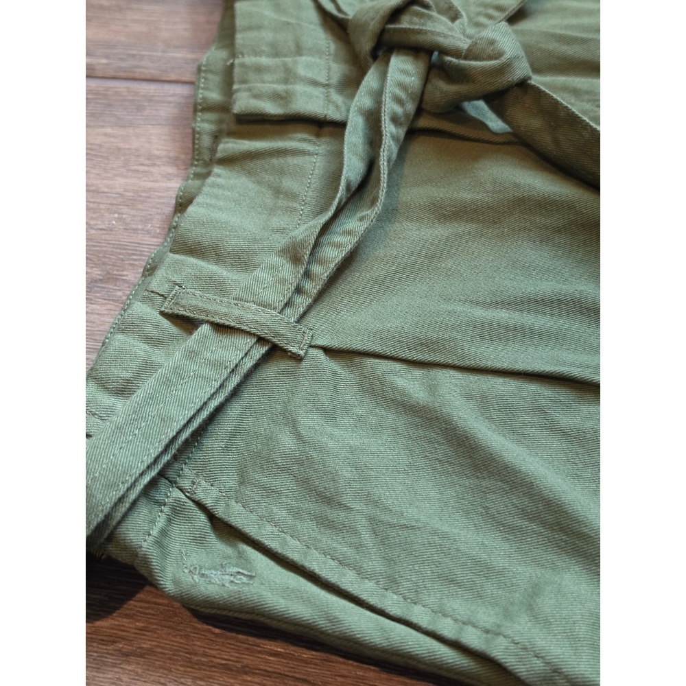Polo Ralph Lauren Girls Olive Green Cotton Twill Belted Pleated Pants Size 12